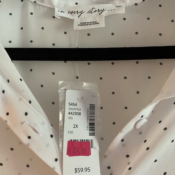 Polka Dot Tunic Blouse - Picture 2 of 2